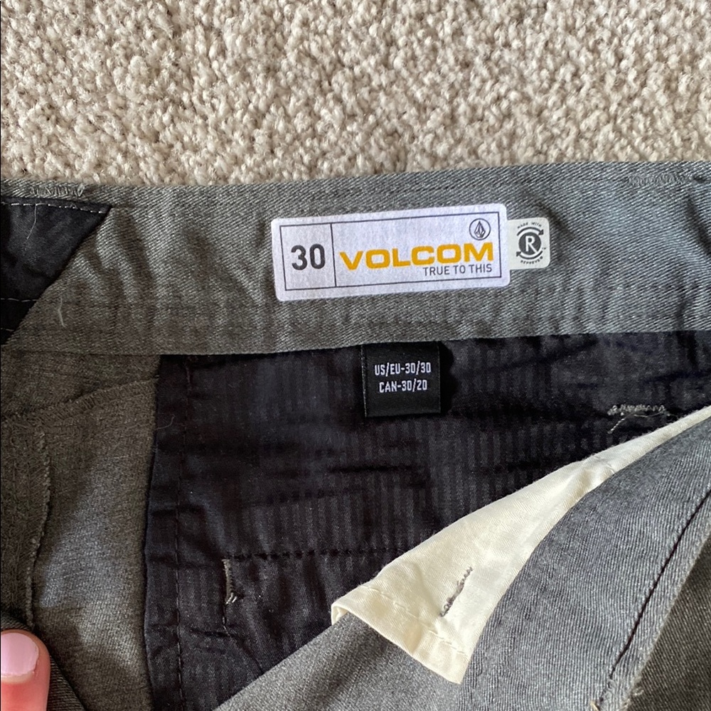 Volcom Gray Flat Front Men's Shorts